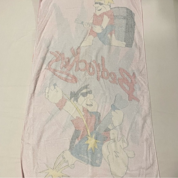 Vintage 1986 Flintstones Bedrockers Towel Fred Barney - Picture 10 of 16